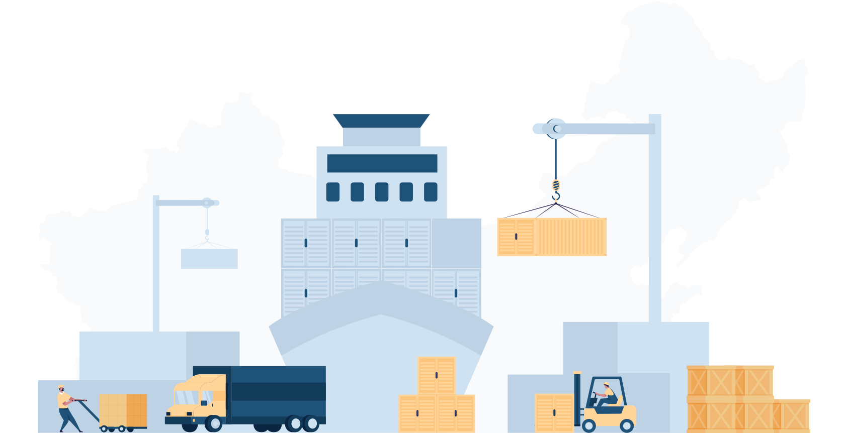 Boat picking up goods from a new port, leaving China behind